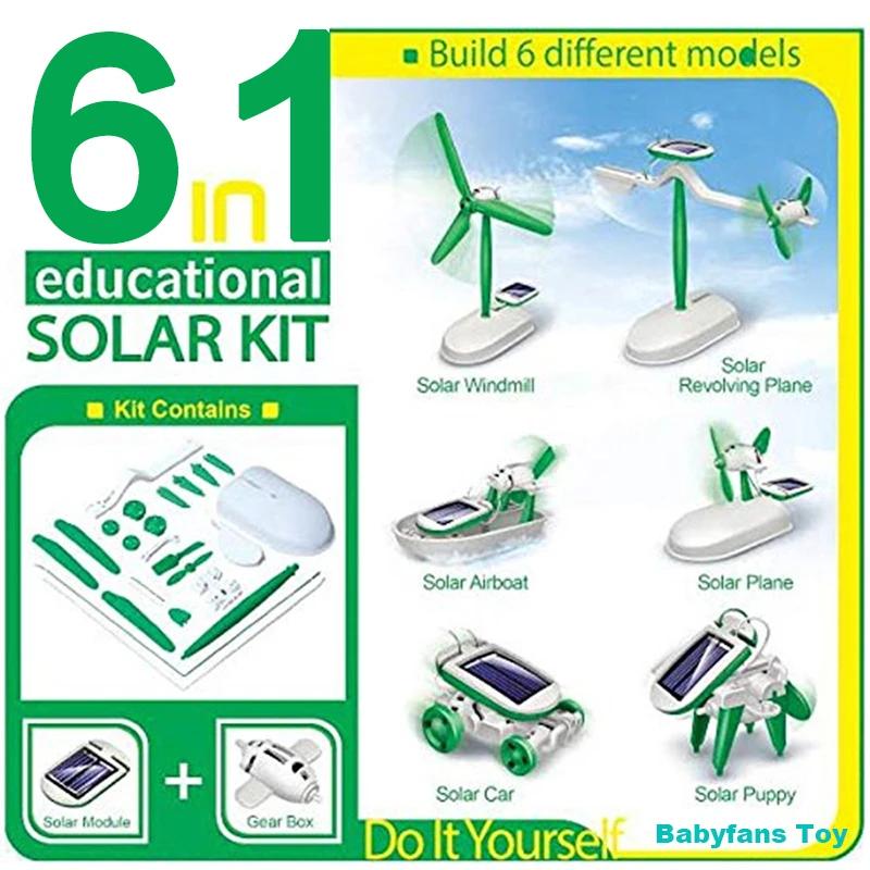 Electronics Gadgets For Kids - 6-In-1 Zonne-Energie Robotkit Assembleren Scheepsventilator Windmolen