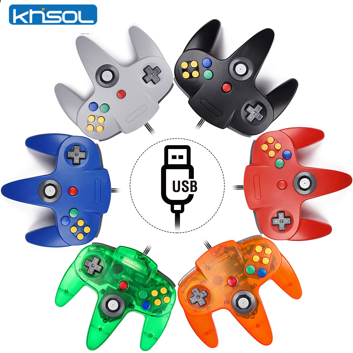 Retro Game Controller Usb - N64-controller Klassieke USB-bekabelde afstandsbediening Gamepad Gaming-joystick