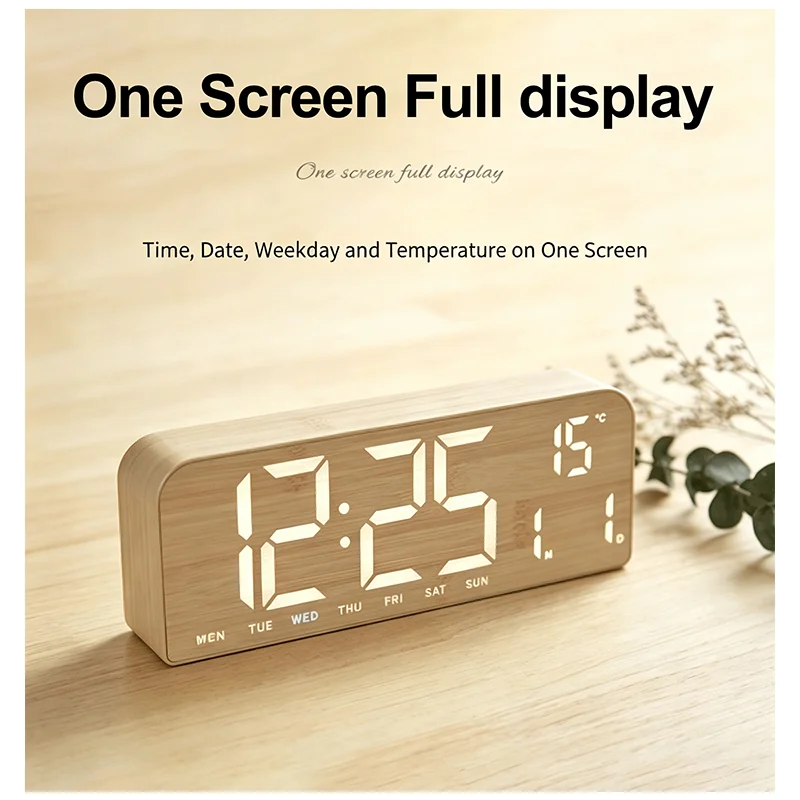 Digitale houten wekker LED-klo - Modern Electronics Gadgets recensie en prijs